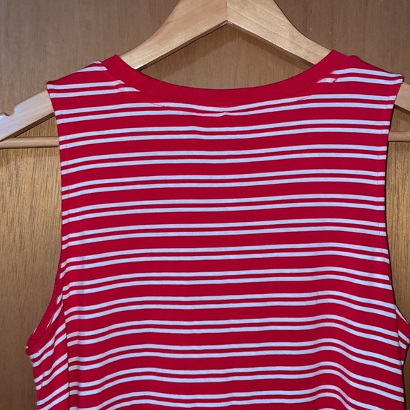 •TIME & TRU•RED/WHITE STRIPED TANK TOP T-SHIRT DRESS SIZE MEDIUM (8-10) EUC - Picture 5 of 10